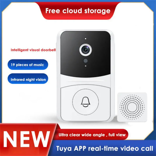 TUYA WIFI Smart Video Doorbell Wireless HD Remote Control Work With Tuya App Smart Home HD Night Camera Cat's Eye Photo Doorbel