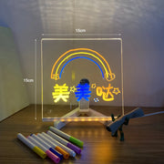 USB LED Night Light Acrylic Message Note Board Lamp With Bracket