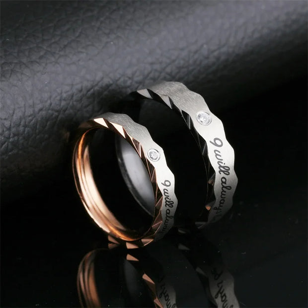 Will Always Be With You Stainless Steel Couples ring Lovers