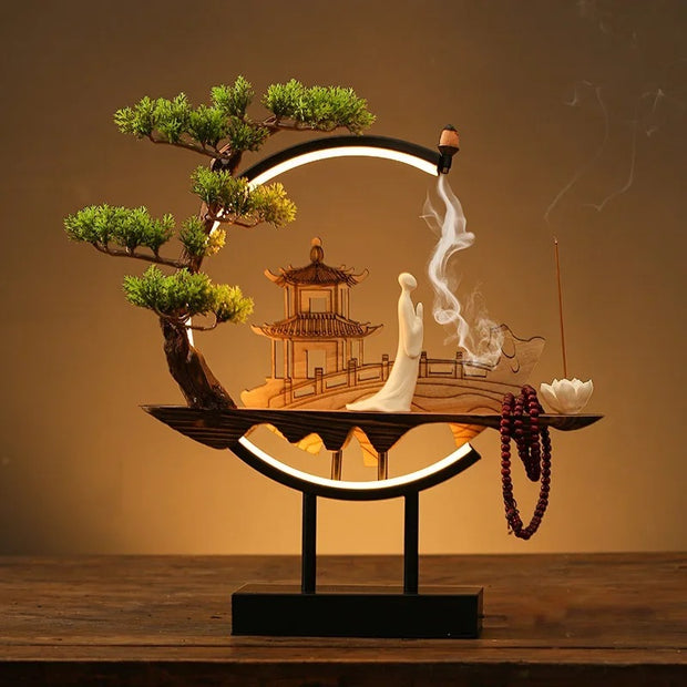 Backflow LED incense burner